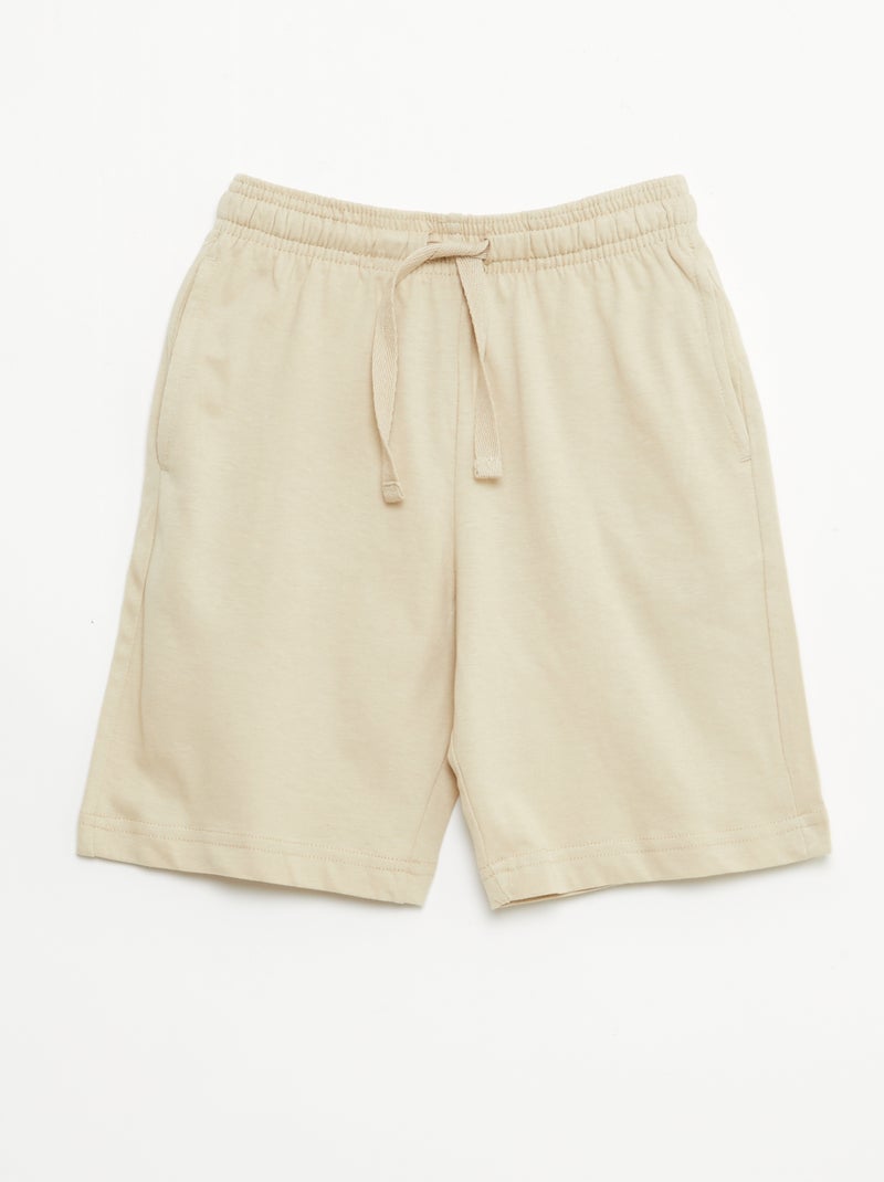 Set di 2 shorts in jersey di cotone tinta unita Beige - Kiabi