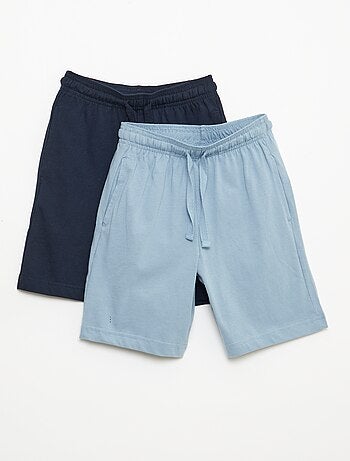 Set di 2 shorts in jersey di cotone tinta unita