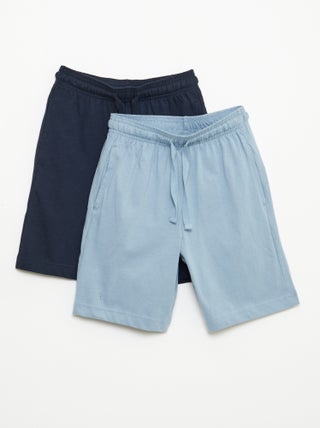 Set di 2 shorts in jersey di cotone tinta unita