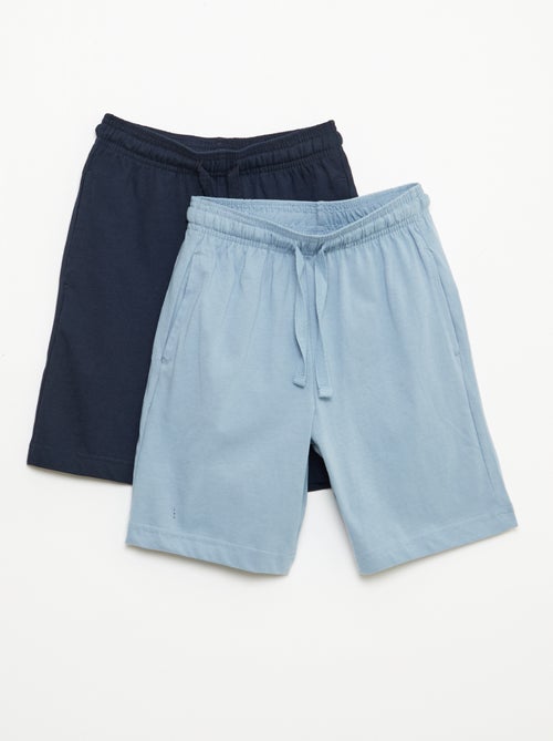Set di 2 shorts in jersey di cotone tinta unita - Kiabi Set di 2 shorts in jersey di cotone tinta unita - Kiabi