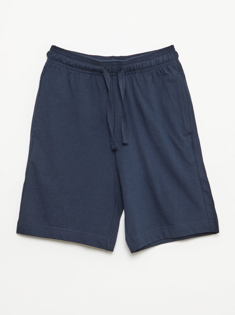 Set di 2 shorts in jersey di cotone tinta unita Blu - Kiabi