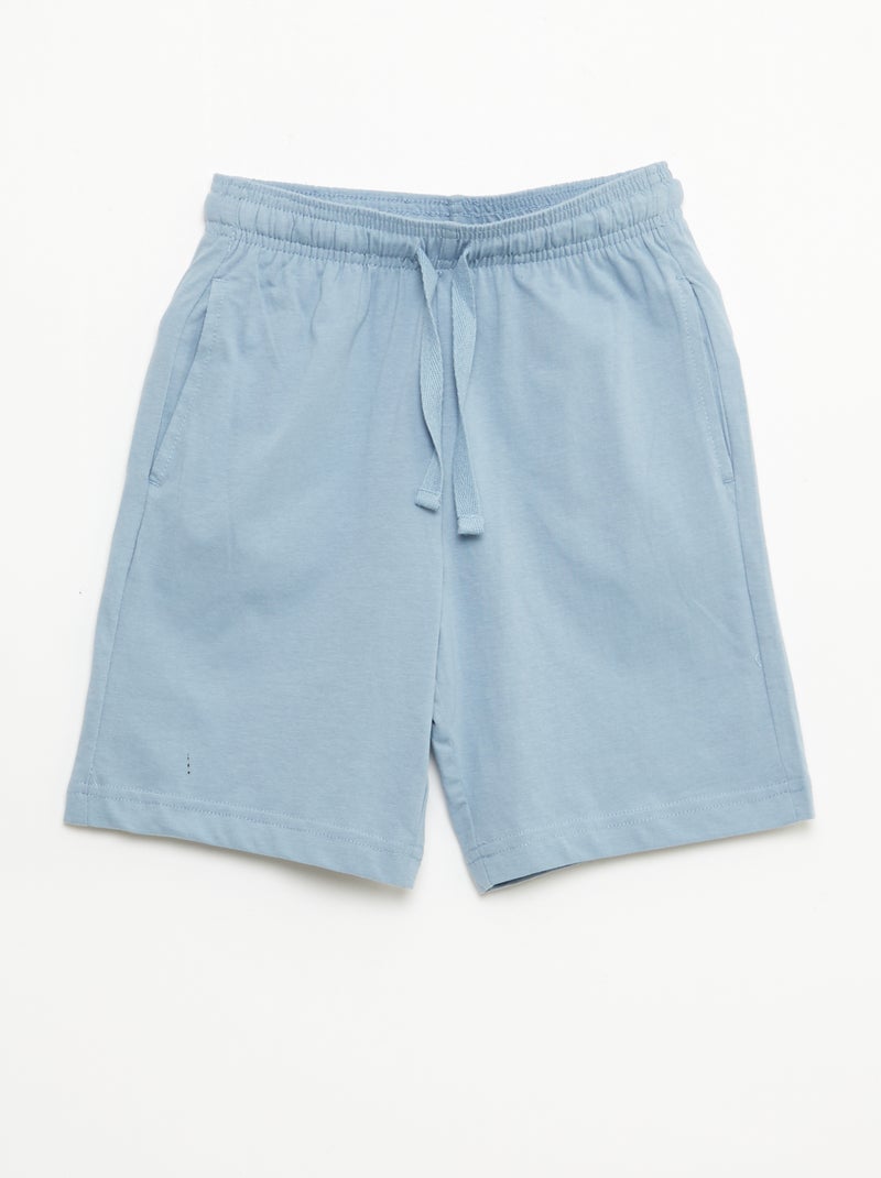 Set di 2 shorts in jersey di cotone tinta unita Blu - Kiabi