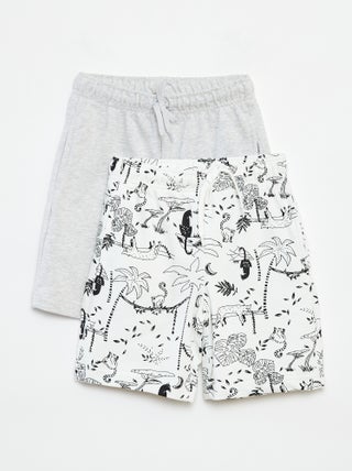 Set di 2 shorts in tessuto felpato