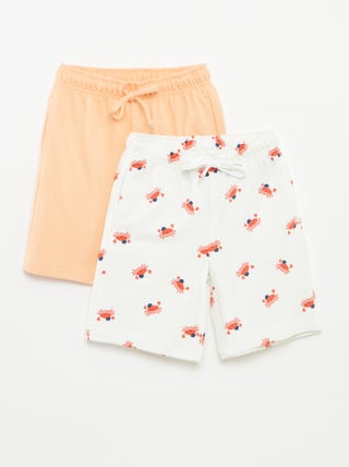Set di 2 shorts in tessuto felpato