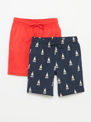 Set di 2 shorts in tessuto felpato