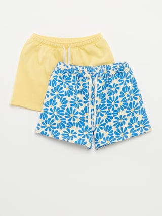 Set di 2 shorts in tessuto felpato leggero