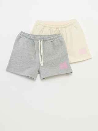 Set di 2 shorts in tessuto felpato leggero
