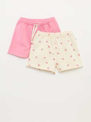 Set di 2 shorts in tessuto felpato leggero