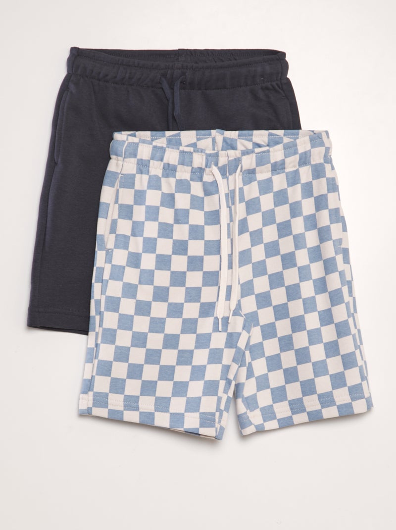 Set di 2 shorts in tessuto felpato leggero BLU - Kiabi
