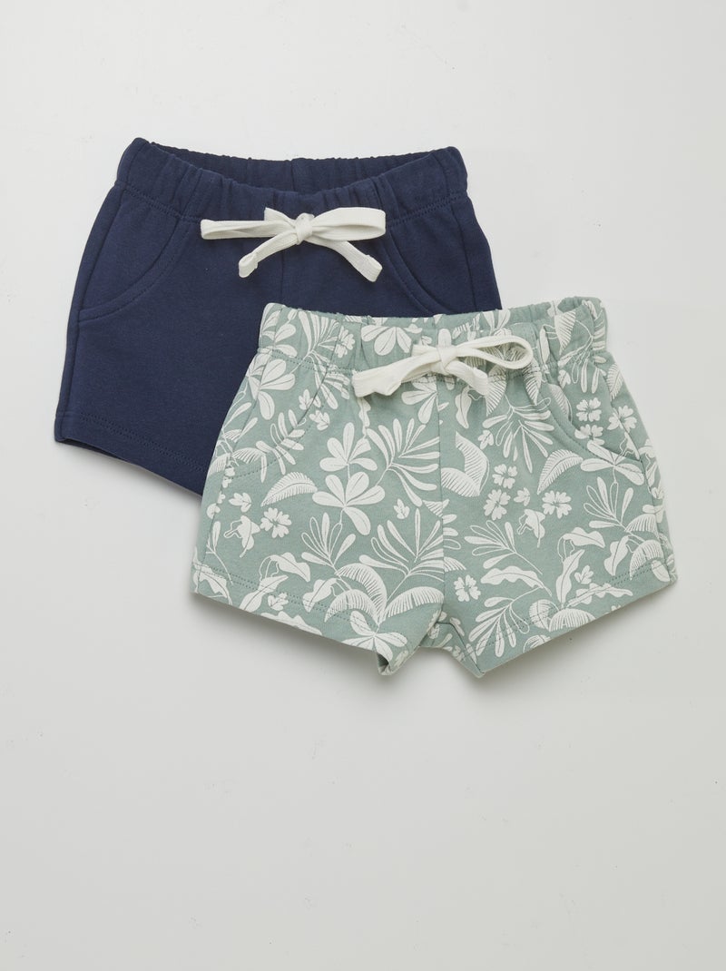 Set di 2 shorts in tessuto felpato leggero BLU - Kiabi
