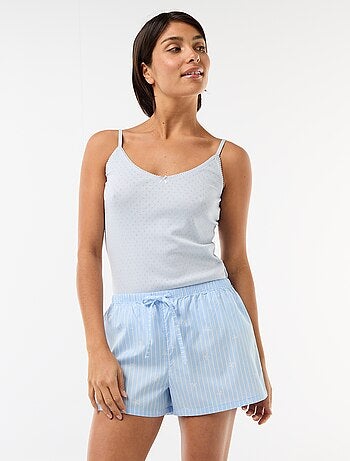 Set di 2 shorts popeline con coulisse in cotone