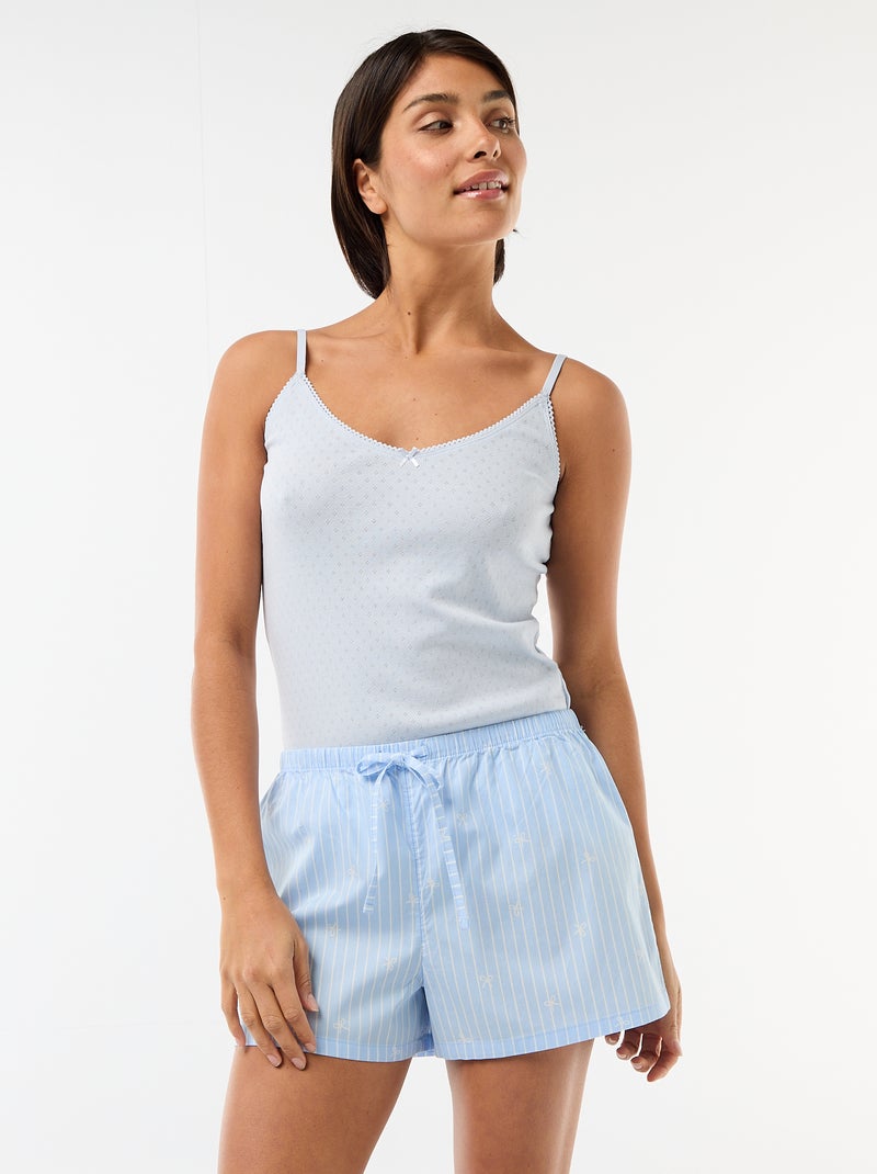 Set di 2 shorts popeline con coulisse in cotone Blu - Kiabi