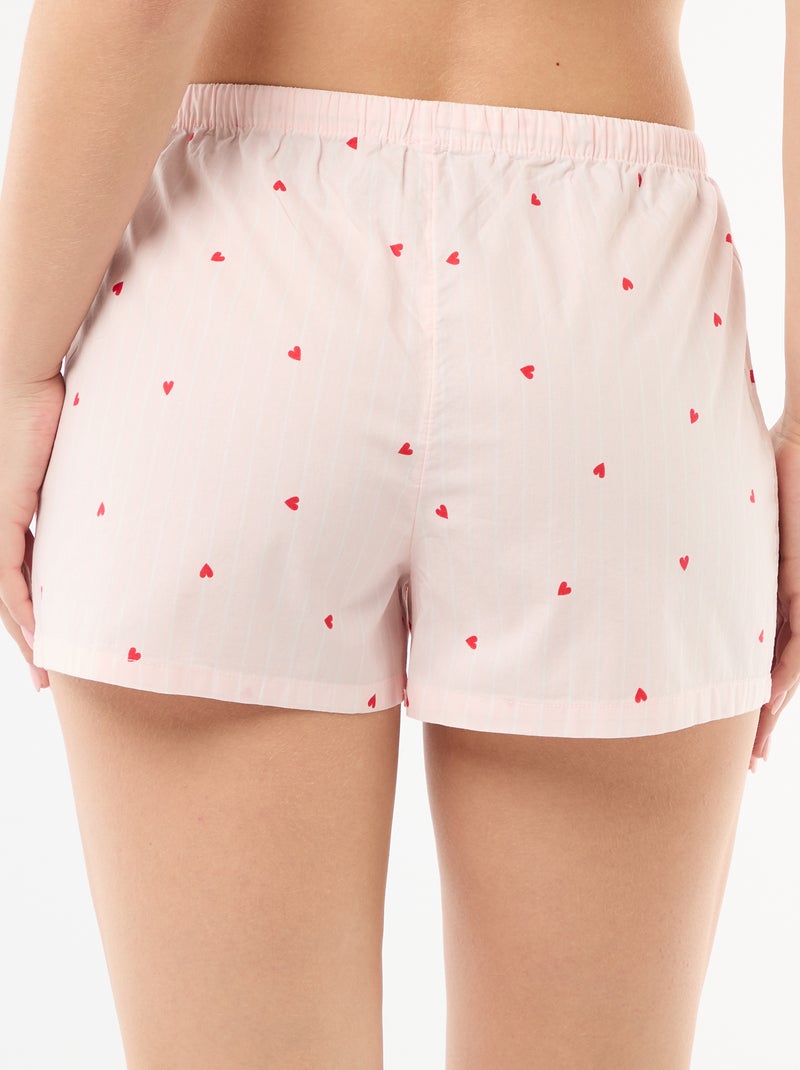 Set di 2 shorts popeline con coulisse in cotone Rosa - Kiabi