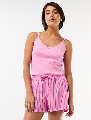 Set di 2 shorts popeline con coulisse in cotone