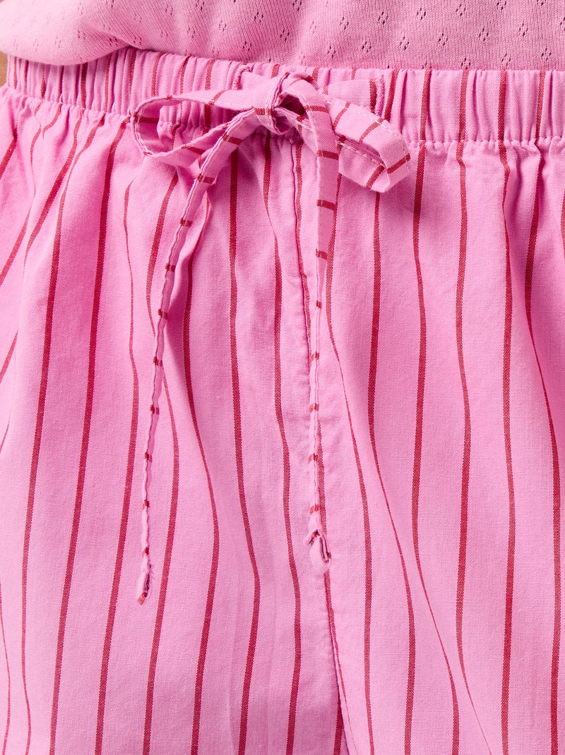 Set di 2 shorts popeline con coulisse in cotone Rosa - Kiabi