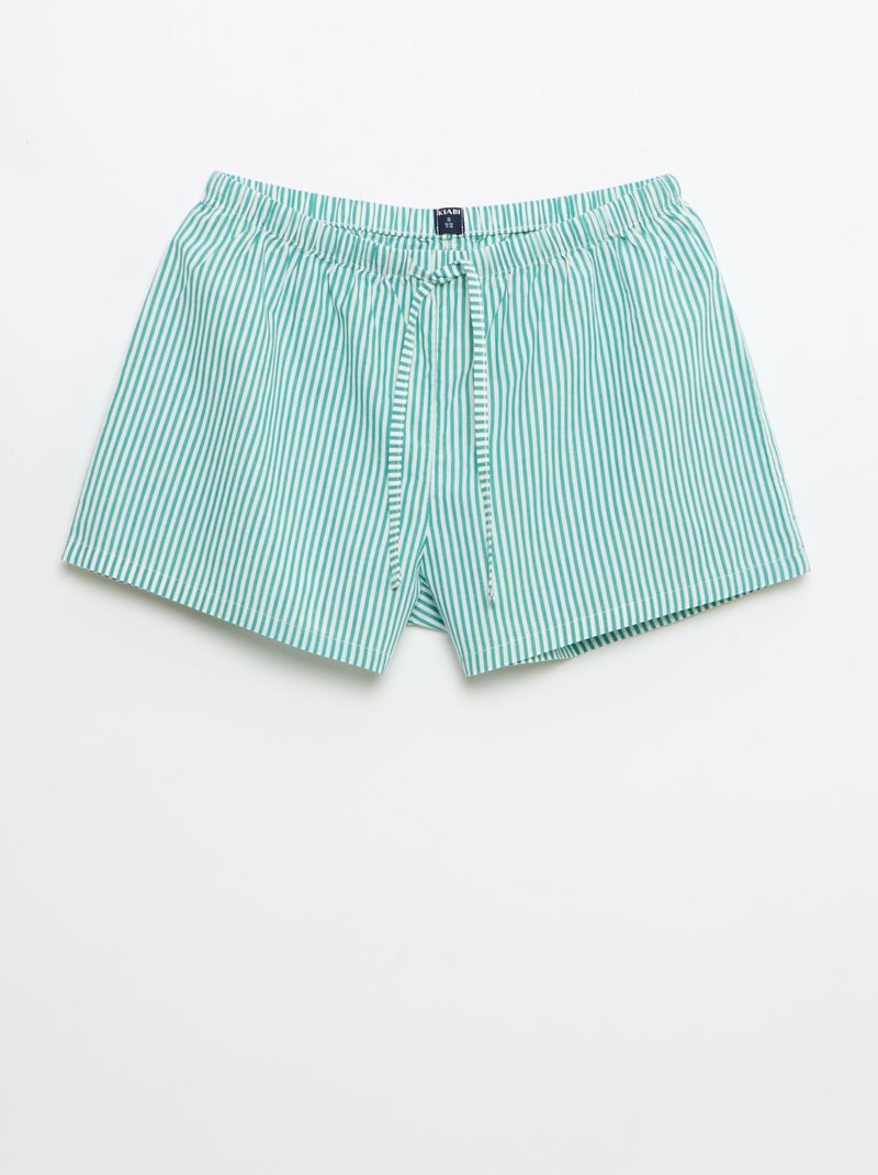 Set di 2 shorts popeline con coulisse in cotone Verde - Kiabi