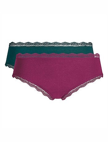 Set di 2 shorty con bordi in pizzo