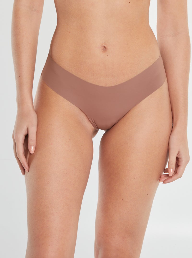 Set di 2 shorty invisibili in microfibra MARRONE - Kiabi