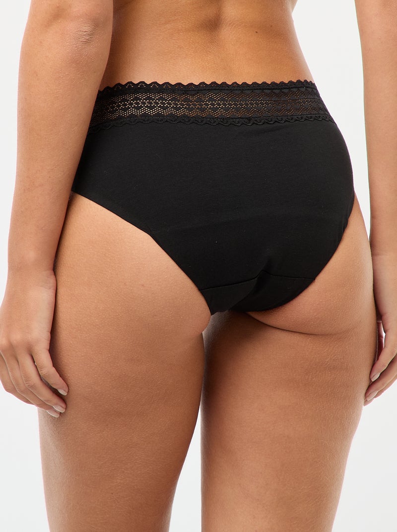 Set di 2 shorty mestruali flusso leggero Nero - Kiabi