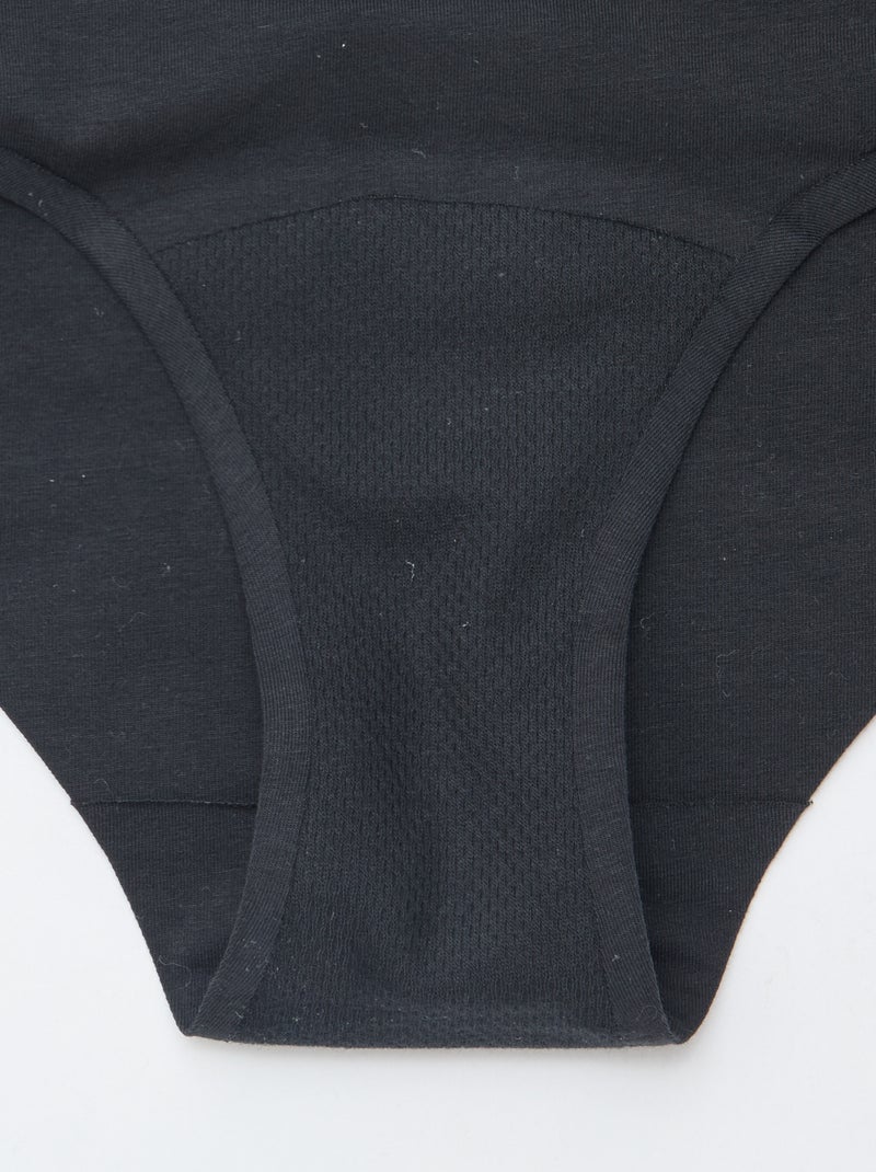 Set di 2 shorty mestruali flusso leggero Nero - Kiabi
