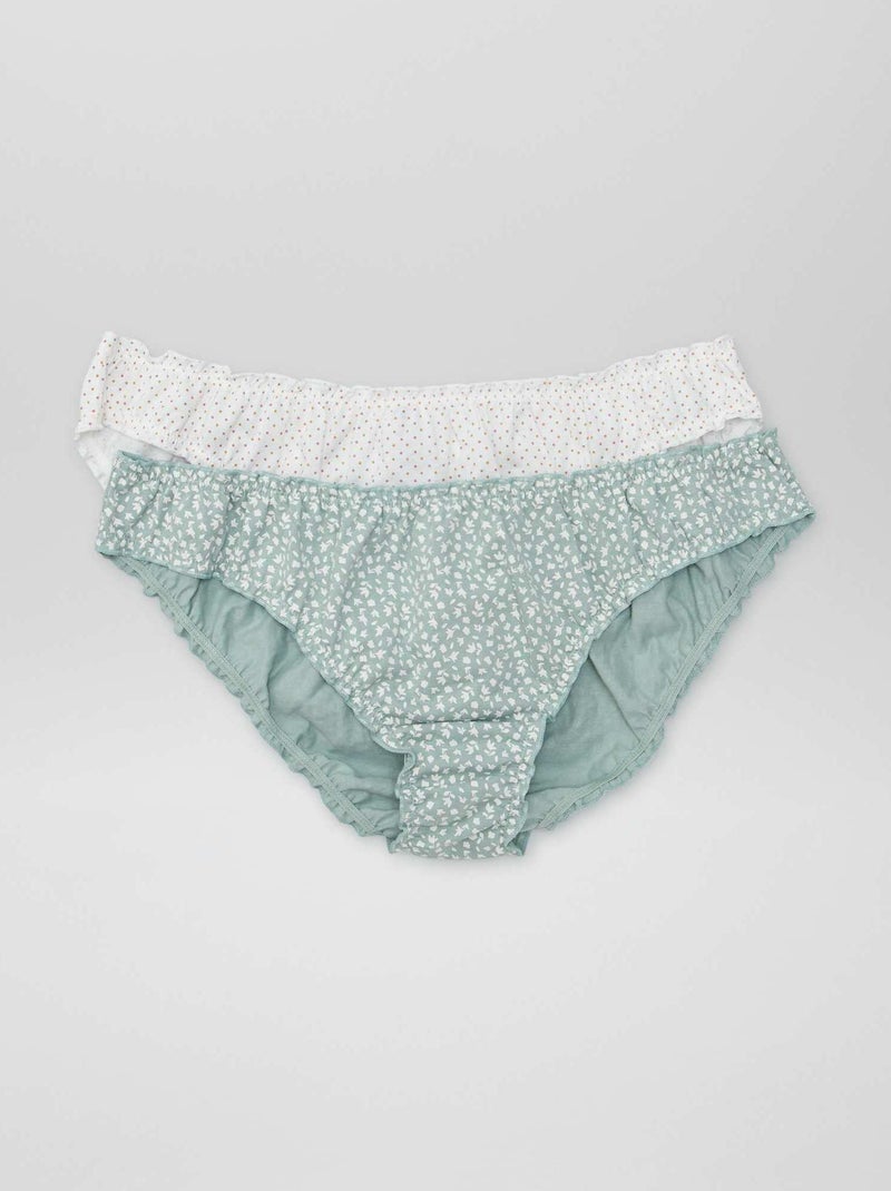 Set di 2 slip bloomer stampati BIANCO - Kiabi