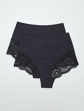 Set di 2 slip con vita alta