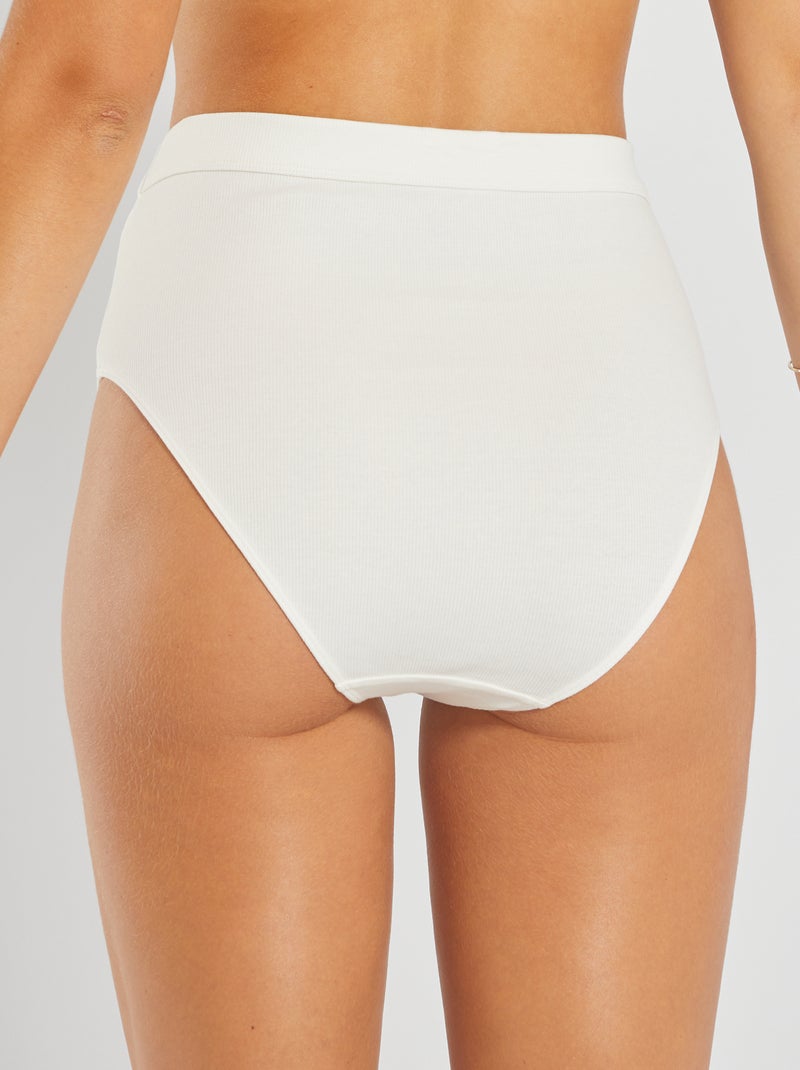 Set di 2 slip cotone a costine BIANCO - Kiabi