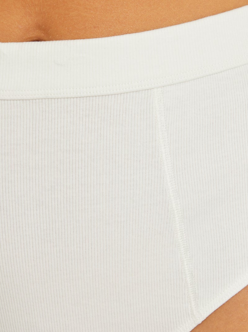 Set di 2 slip cotone a costine BIANCO - Kiabi