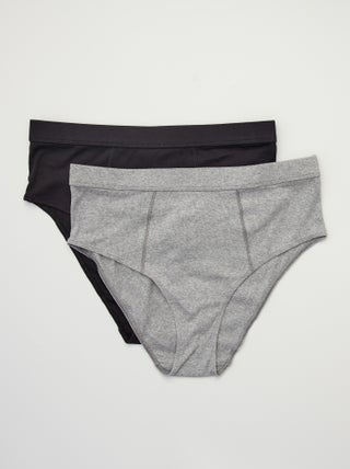 Set di 2 slip cotone a costine