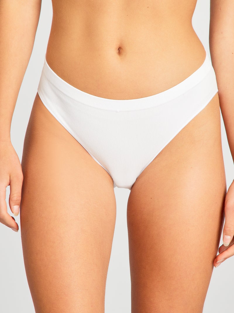 Set di 2 slip in maglia a coste BIANCO - Kiabi