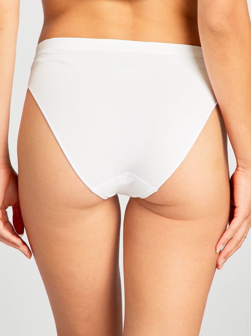 Set di 2 slip in maglia a coste BIANCO - Kiabi