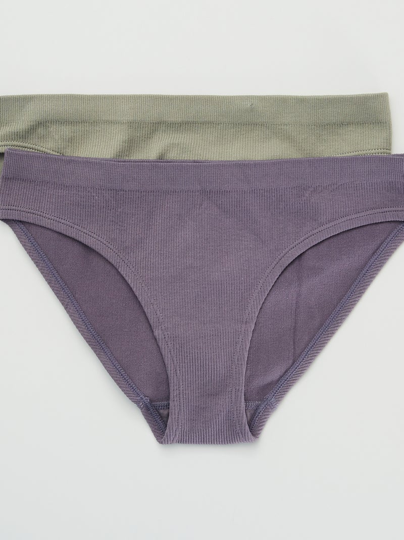 Set di 2 slip in maglia a coste 'Envie de Lingerie' KAKI - Kiabi