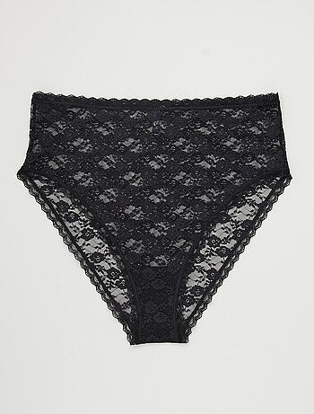 Set di 2 slip in pizzo a vita alta