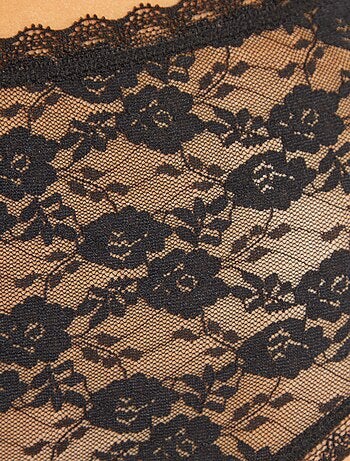 Set di 2 slip in pizzo a vita alta