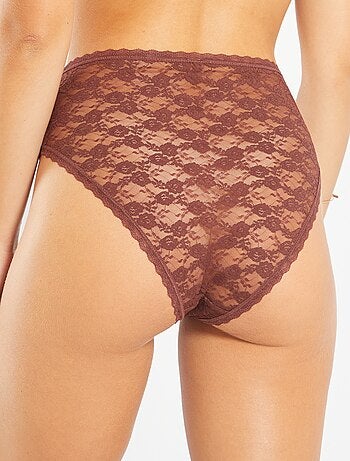 Set di 2 slip in pizzo a vita alta