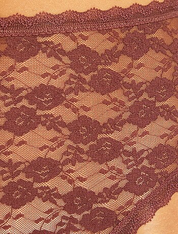 Set di 2 slip in pizzo a vita alta