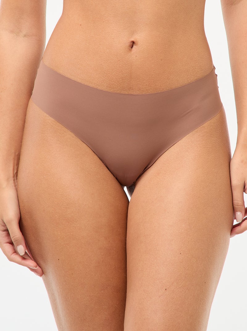 Set di 2 slip invisibili in microfibra Marrone - Kiabi