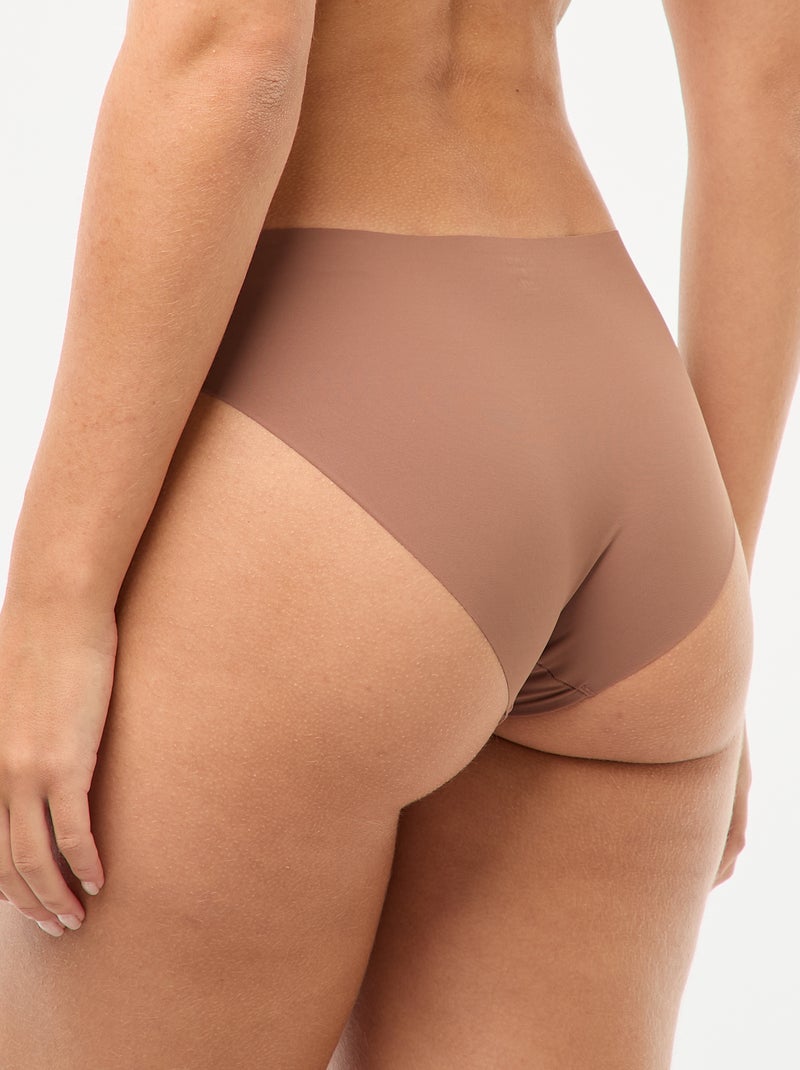 Set di 2 slip invisibili in microfibra Marrone - Kiabi