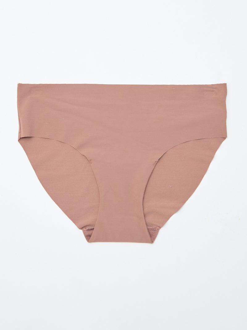 Set di 2 slip invisibili in microfibra Marrone - Kiabi