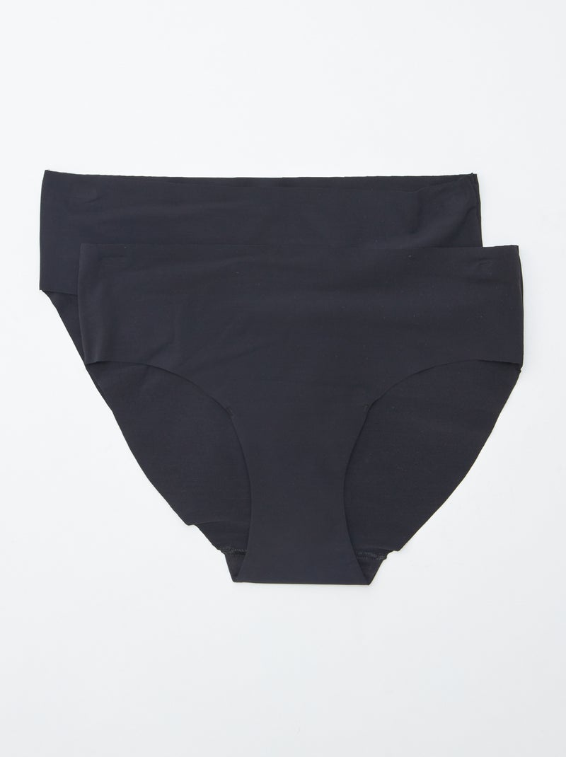 Set di 2 slip invisibili in microfibra nero - Kiabi
