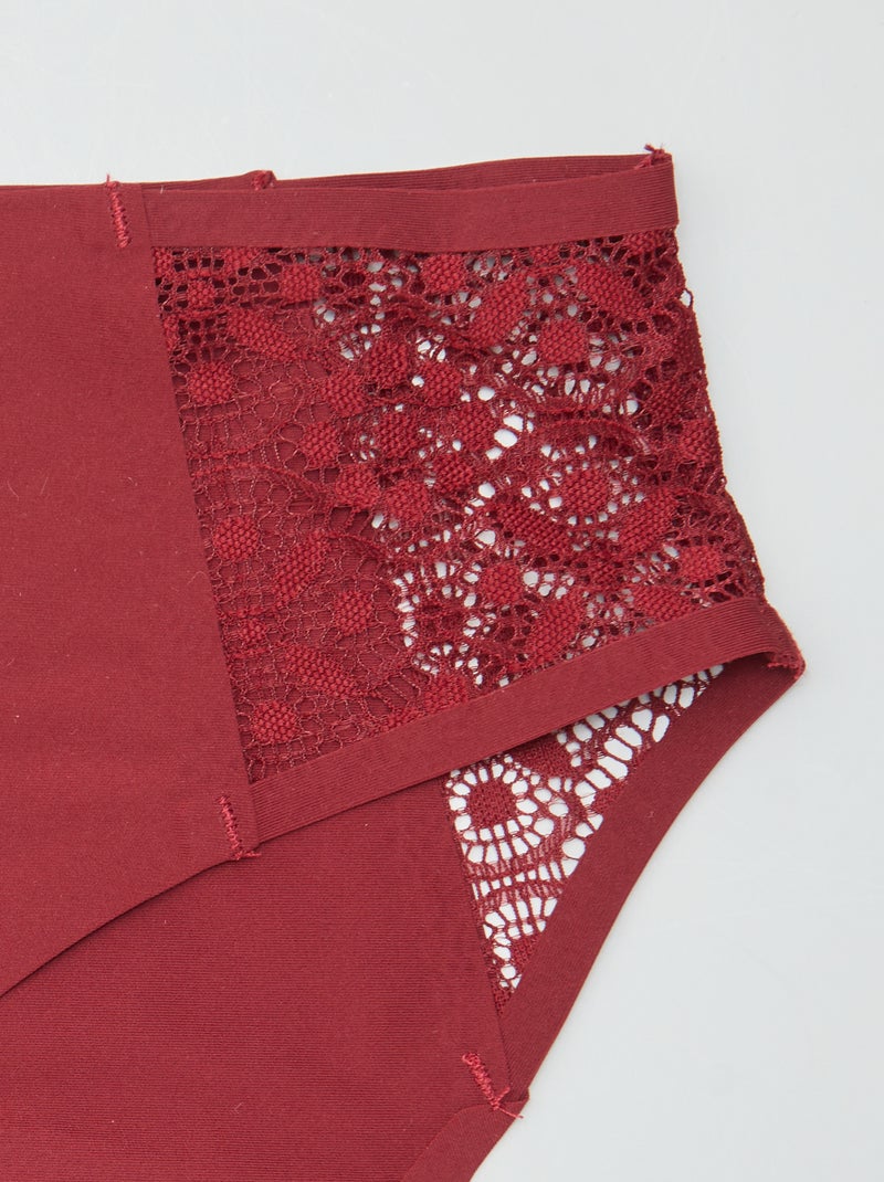 Set di 2 slip per ciclo mestruale flusso leggero ROSSO - Kiabi