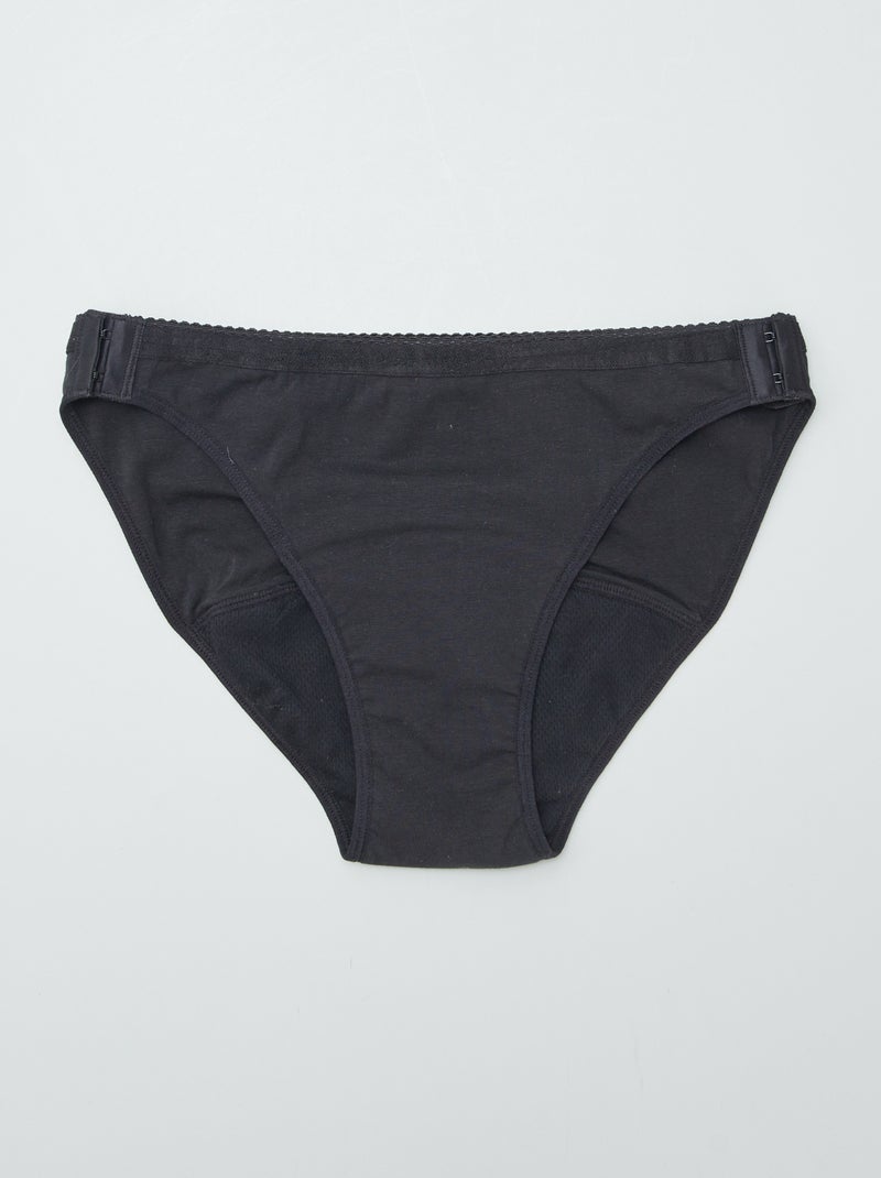 Set di 2 slip per ciclo mestruale lavabili in cotone - So Easy nero - Kiabi