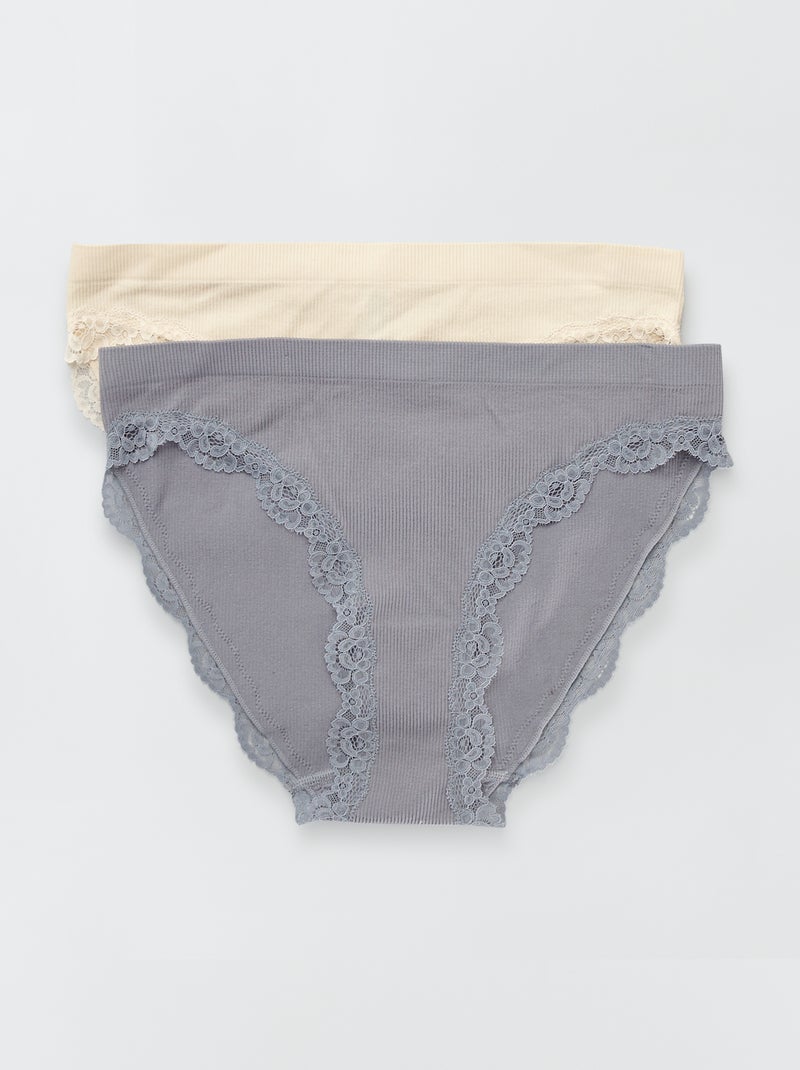 Set di 2 slip senza cuciture BLU - Kiabi