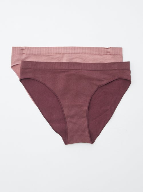Set di 2 slip tinta unita - Kiabi