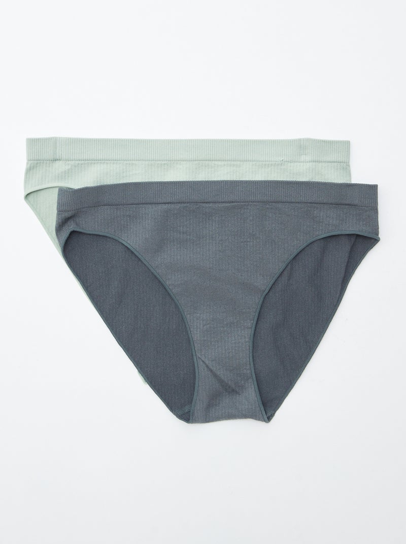 Set di 2 slip tinta unita Verde - Kiabi