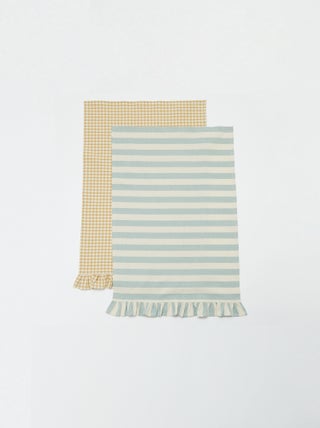 Set di 2 strofinacci con volant (50 x 70 cm)