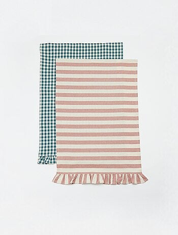 Set di 2 strofinacci con volant (50x70 cm)