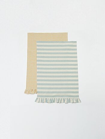 Set di 2 strofinacci con volant (50x70 cm)