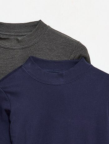 Set di 2 t-shirt a collo alto