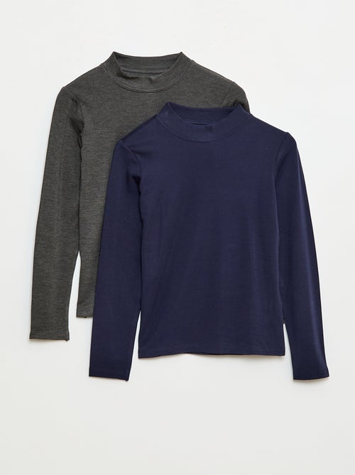 Set di 2 t-shirt a collo alto - Kiabi